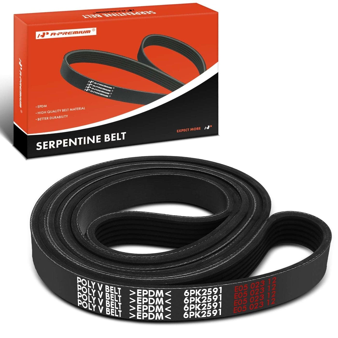 APremium Engine Serpentine Drive Belt Compatible with Ford Chevrolet Buick Lincoln GMC Oldsmobile Pontiac Workhorse Cars F150 F250 F350 Malibu Tahoe Mustang E150 E250 Econoline