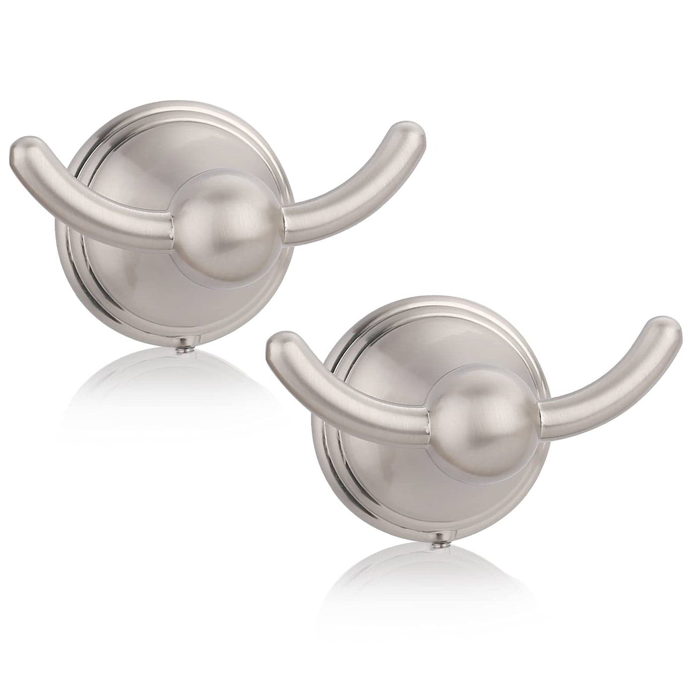 FILTA Bathroom Towel Hooks Brushed Nickel Robe Towel Hooks for Wall Mounted Traditional Towel and Robe Hooks for Hanging Towels Bath Towel Holder for Shower2 Pack