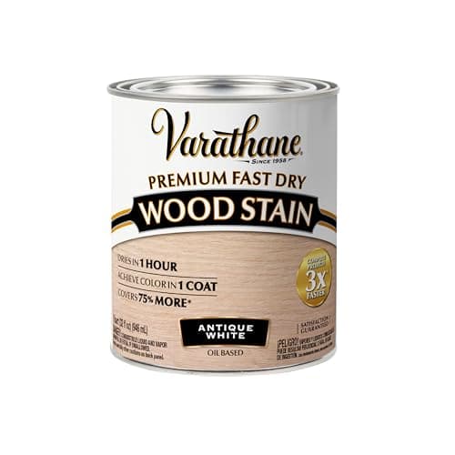 Rust-Oleum Varathane 297424 Premium Fast Dry Wood Stain, Antique White, (Quart/946ml)