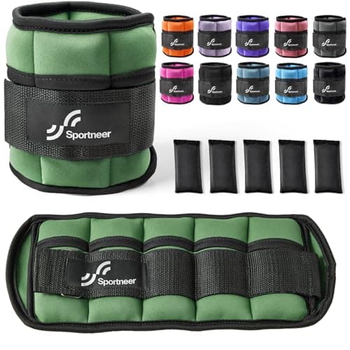 Sportneer Adjustable Ankle Weights 1 Pair 2 4 6 8 10 Lbs Leg Weight Straps for Women Men, Weighted Ankle Weights Set for Gym, Fitness, Walking, Jogging,1-5 lbs Each, 2 Pack 2-10 lbs, Dark Blue