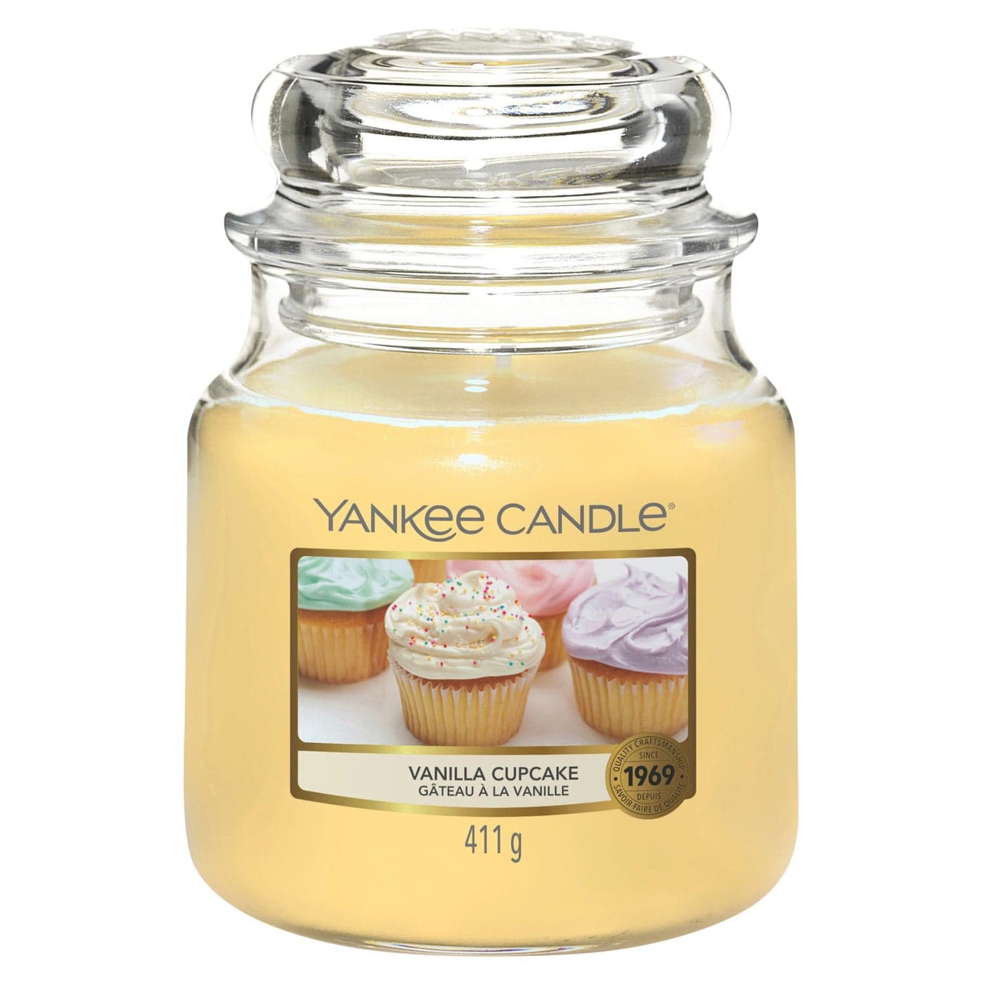 Yankee Candle Scented Candle Vanilla Cupcake Medium Jar Candle Long Burning Candles up to 75 Hours Gifts for Women