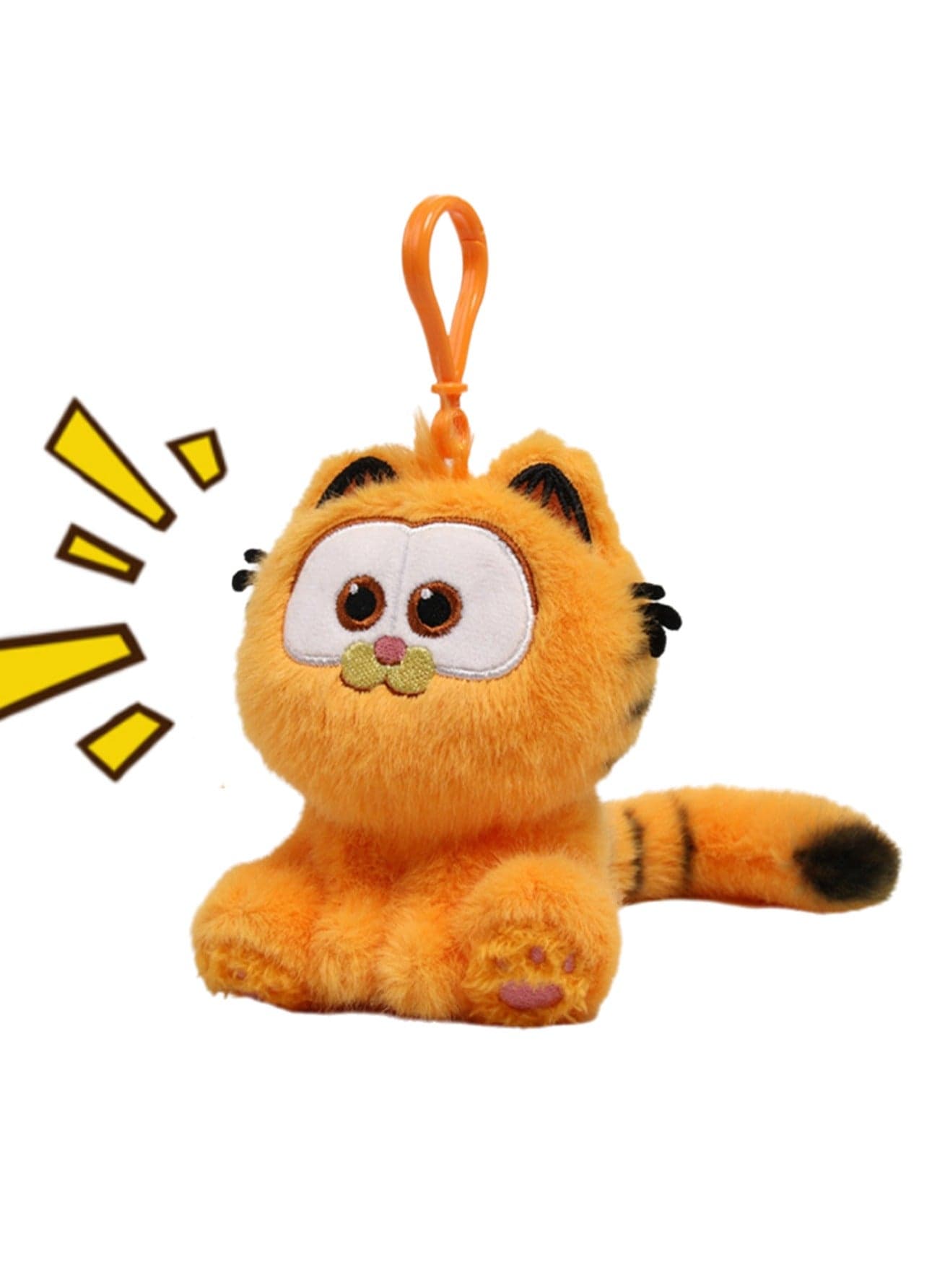 10cm Orange Cat Family Sitting Cat Pendant (Pinch And Call) Keychain Plush Doll Backpack Accessories Bag Pendant Cartoon Bag Accessories Doll Gift