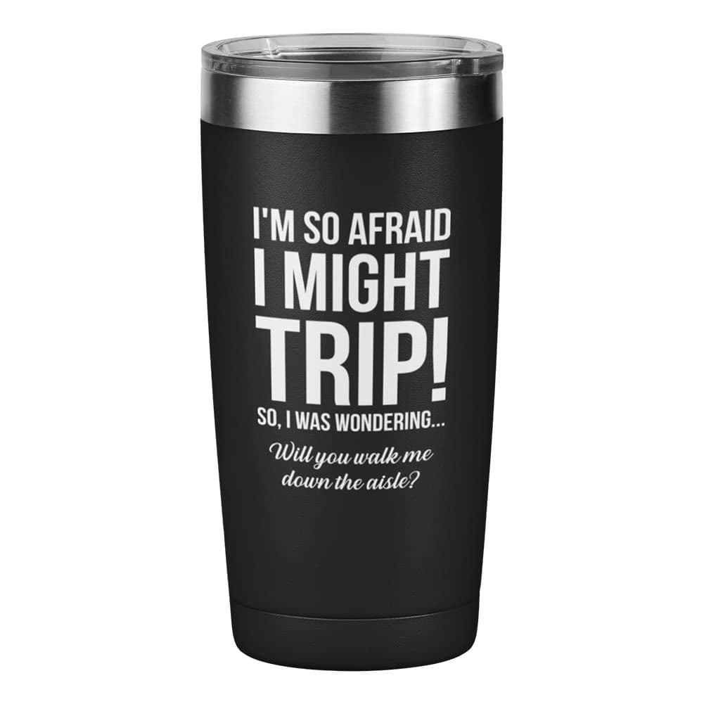 Bubble Hugs Proposal Viking Tumbler Black 20oz Walk Me Down the Aisle Wedding Relationship Dad Brother Step Uncle Mom Giving Away to Future Husband Walk Me Down Black