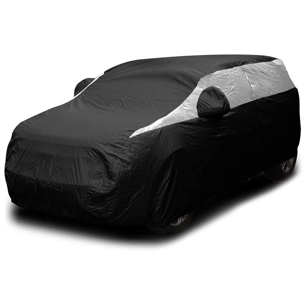 Titan Jet Black Poly 210T Car Cover for Compact SUV 170187 Waterproof UV Protection Scratch Resistant DriverSide Zippered Opening Fits Rav4 Rogue CRV and More