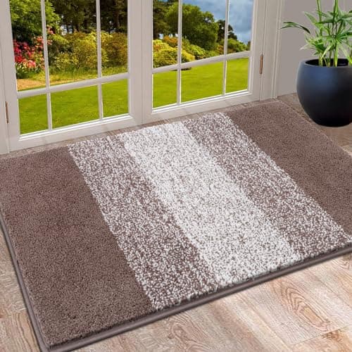 Vaukki Indoor Doormat Entryway Door Mat Non Slip Absorbent Mud Trapper Mat Inside Floor Mat Washable Door Carpet for Entryway 24x36 Coffee