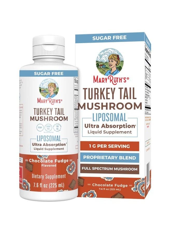 Turkey Tail Mushroom Supplement | Ultra Absorption Liposomal | Full Spectrum | 200mg Beta-Glucans Per Serving | Vegan | 7.6 oz | 15 Servings