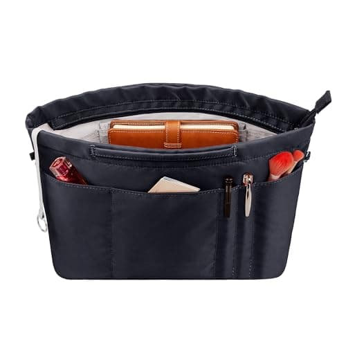Vercord Purse Insert Organizers for Tote Handbag Bag in Bag with Zipper Liner Bag Organizer for Women 14 pockets