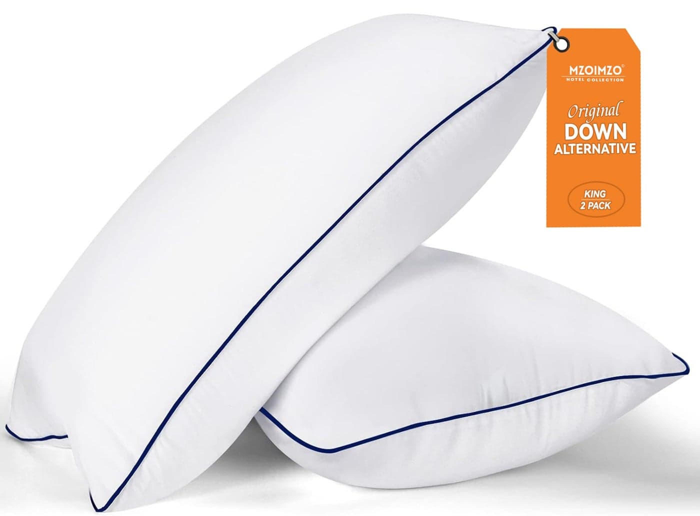 MZOIMZO Bed Pillows for Sleeping King Size Set of 2 Cooling Hotel Quality with Premium Soft Down Alternative Fill for Back Stomach or Side Sleepers