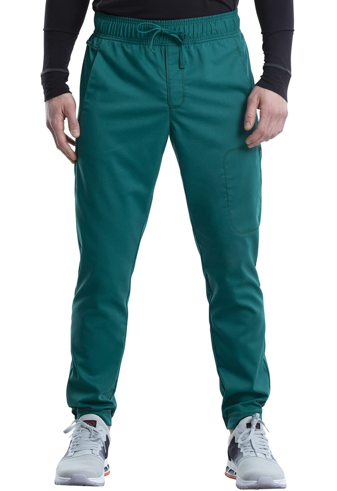 Cherokee Joggers for Men Modern Fit Scrub Pant with Drawstring Waistband, 5 Pockets, Soft 2-Way Stretch Fabric - WW012, M, Hunter Green