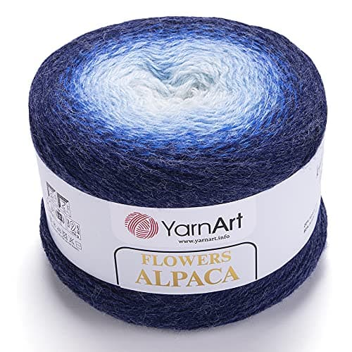 Yarn Art YarnArt Flowers Alpaca 20% Alpaca 80% Acrylic Weight 8.82oz Length 1028 Yards Multicolor Rainbow Crochet Winter Yarn Weight 2 Sport (Antique, 409)