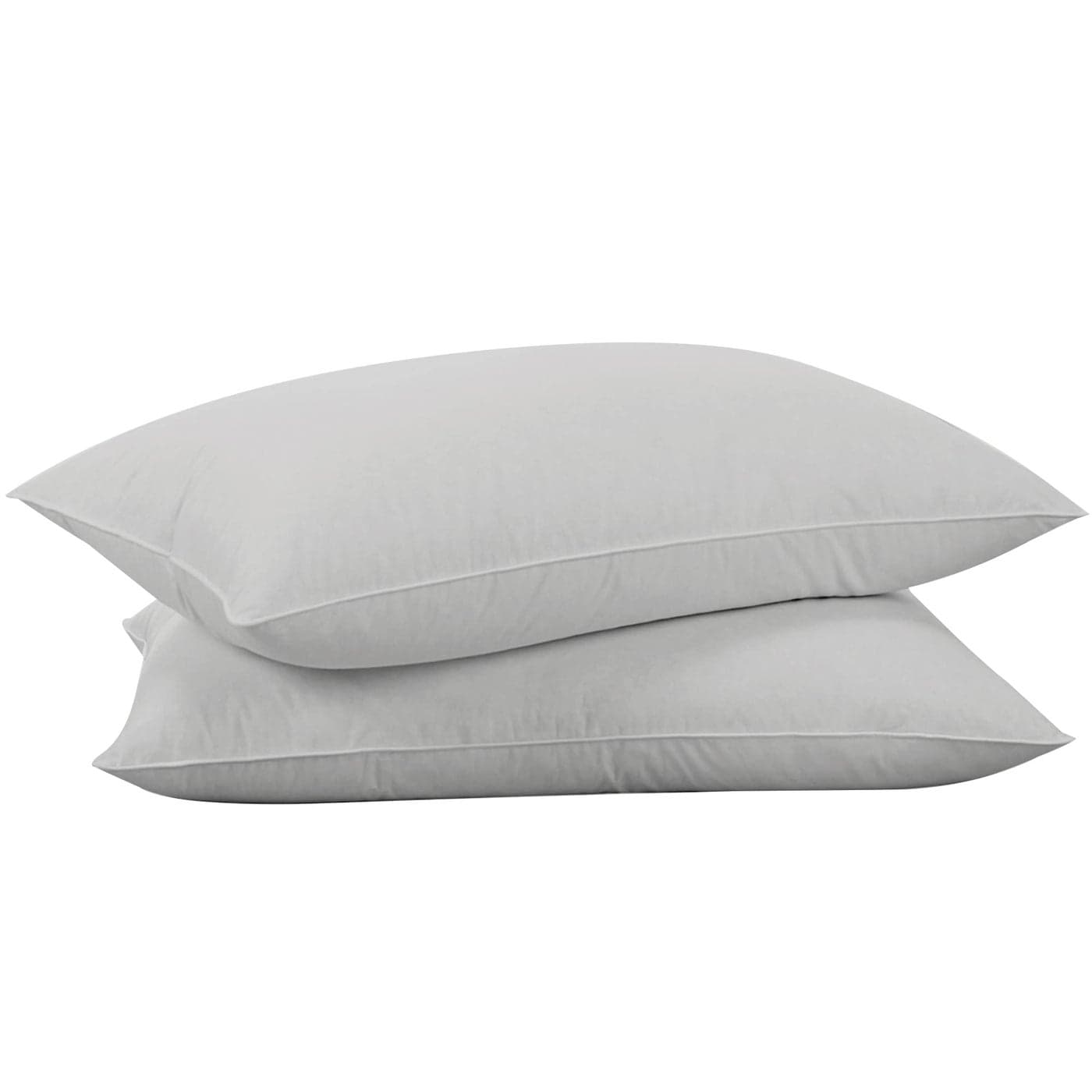 puredown Goose Feathers Down Pillows Queen Size Bed Sleeping Hotel Collection Pillows Set of 2 with 100 Cotton Cover Grey