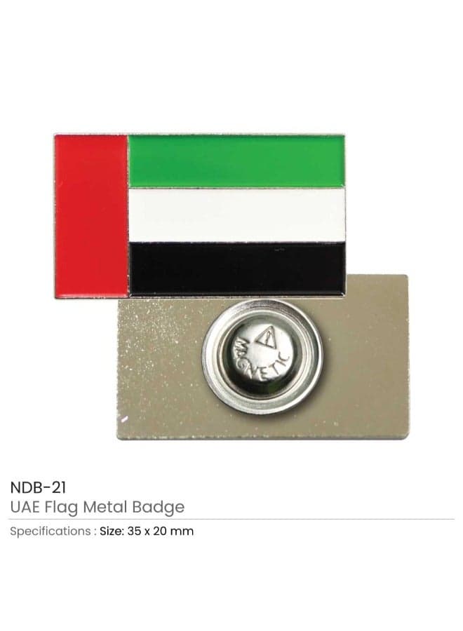 UAE Flag Metal Badges Rectangle (35x20) Set of 1