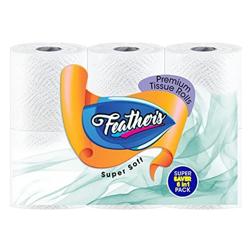 Feather's Smartchoice 2 Ply Toilet Tissue Roll Ultra-soft with 1440 Pulls (6 in1 Saver Pack Tissue Roll in 1 Pack)