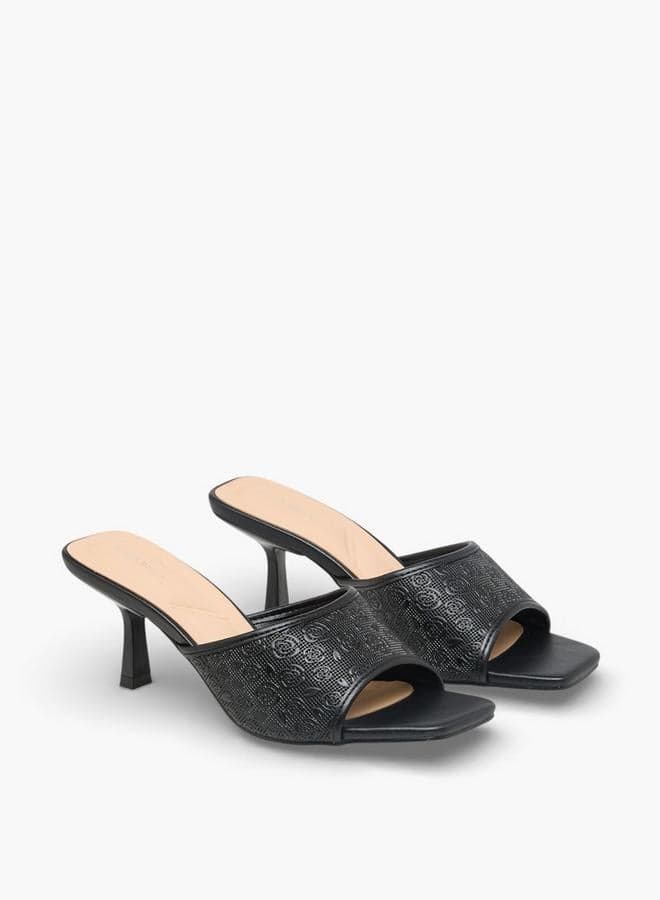 Flora Bella Women Floral Textured Flared Heel Sandals