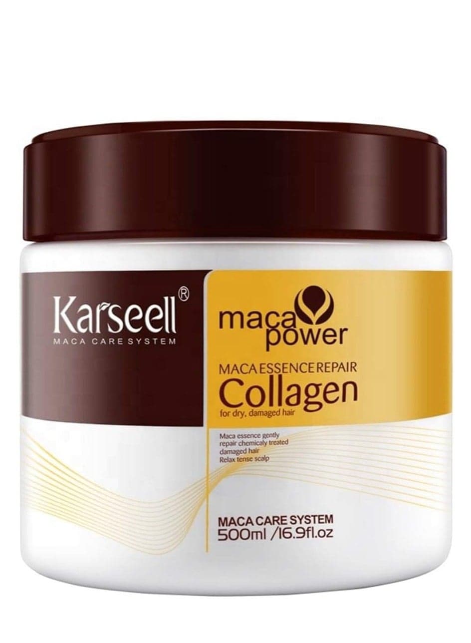 Karseell Collagen Maca Hair Treatment Deep Repair Conditioning Hair Mask Argan Oil Coconut Oil Essence for Dry Damaged Hair All Hair Types 16.90 Fl oz 500ml