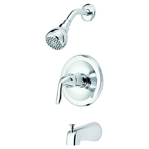 EZFLO Contemporary SingleHandle Tub and Shower Trim Kit with Slipon Diverter and Shower Head Chrome 10575