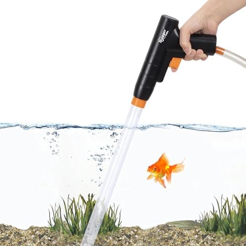 hygger Aquarium Gravel Cleaner New Quick Water Changer with AirPressing Button Fish Tank Sand Cleaner Kit Aquarium Siphon Vacuum Cleaner with Water Hose Controller Clamp