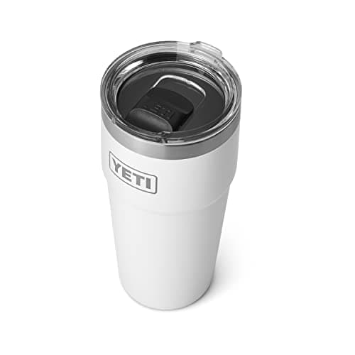 YETI Rambler Stackable Pint, Vacuum Insulated, Stainless Steel with MagSlider Lid, White