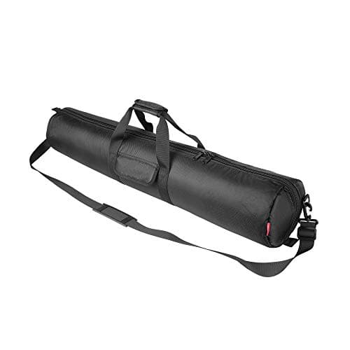HEMMOTOP Tripod Carrying Case, 39x7in All Sides 0.4in Thick Padded Tripod Bag with Shoulder Strap and Handle, Heavy Duty Light Stand Bag with Two Zippered Pockets for Pool Cue, Speaker Stand -R10018