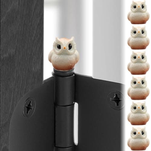 Mini Owls Hinge Heads Decorative Topper Set of 6 - Magnetic Hinge Head Home Decoration - Hinge Head Animals