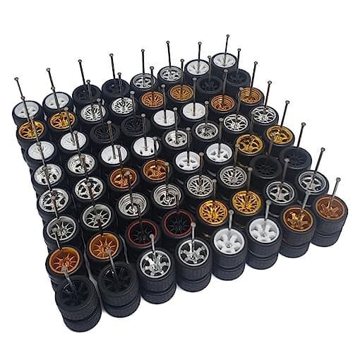 4DOBBY MixedRandom Real Riders Wheels Rims Tires Set for 10 Cars 164 Scale