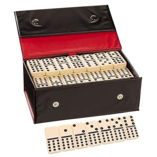 WE Games Double Twelve Dominoes Set 91 Dominoes in Retro Travel Case Ideal for Family Games Perfect for Game Night
