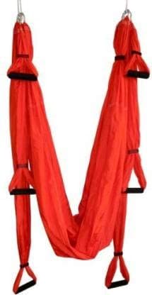 IRIS Fitness Deluxe Aerial Yoga Hammock Swing – Anti-Gravity Inversion Sling for Flying Yoga, Aerial Fitness & Relaxation (Red)