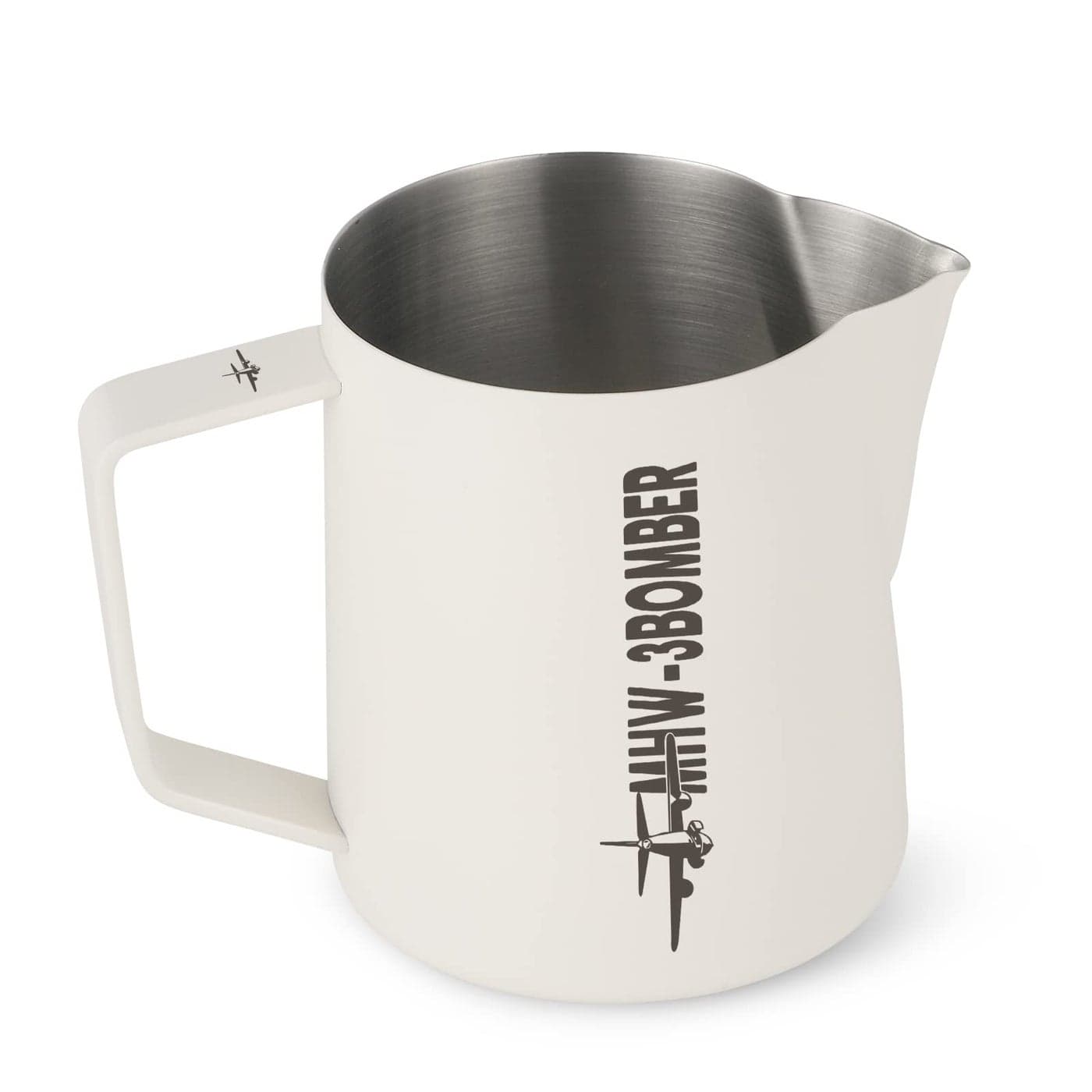 MHW3BOMBER Latte Art Pitcher Stainless Steel Milk Frothing Pitcher Steamed Espresso Cup Barista Pitcher Cream White 169oz500ml P5020WOS