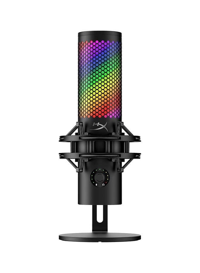 HyperX QuadCast 2 S – USB Microphone, with RGB Lighting, Streaming and Podcasting, with On-Board Controls, LED Lighting, Removable Shock Mount, PC, Mac, USB-C - Black I 9A273AA