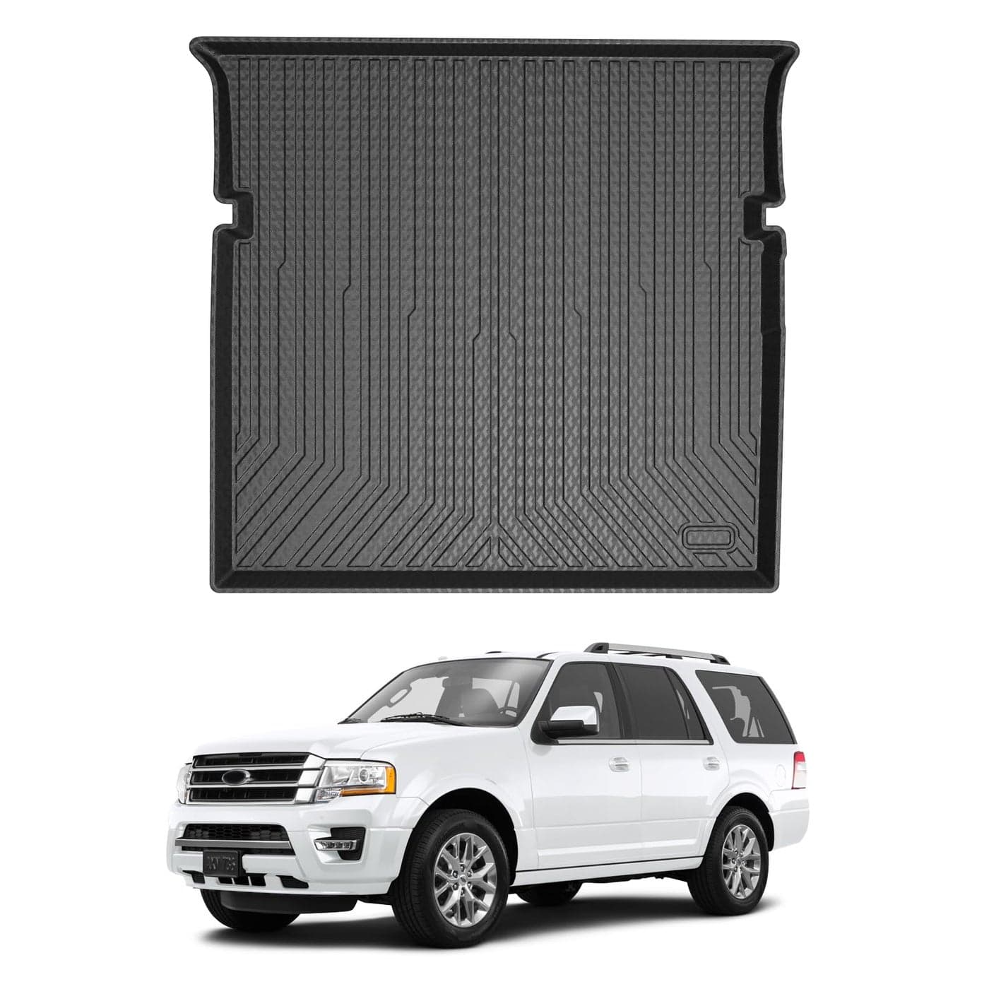 Mixsuper Custom Fit for Cargo Liner 20032017 Ford ExpeditionLincoln Navigator No EL or L Models Behind The 2nd Row Seats All Weather Rear Cargo Trunk Floor Mat