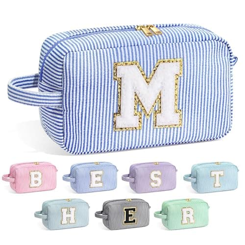 YOOLIFE Birthday Gifts for Mom, Gifts for Mom from Daughter, Mama Gifts Idea, Mother In Law Gifts, Monogram Initial Makeup Bag M