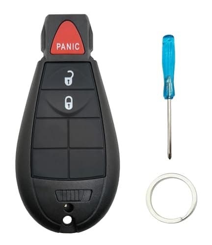 Key Fob Case Shell fit for Dodge RAM 1500 2500 3500 Grand Caravan Journey Durango Jeep Grand Cherokee 2010 2012 2013 2014 2015 2016 2017 Keyless Entry Remote Key Fob Cover Replacement (3 Buttons)