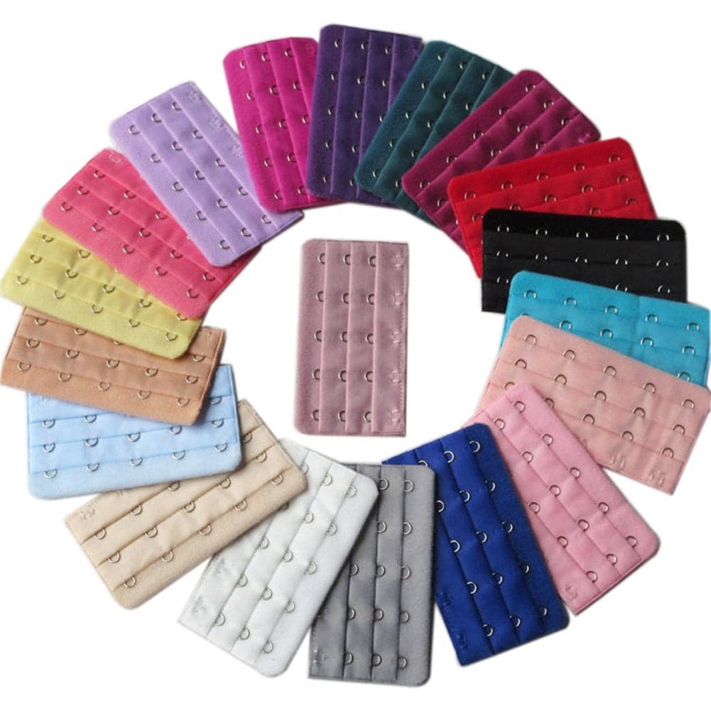 Hustar 20 Pcs Elastic 4 or 5 Hook Bra Strap Extenders Bra Extension for Women 5 Hooks