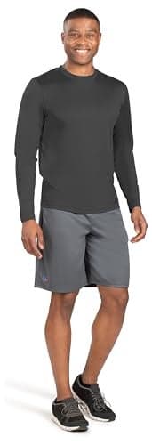 Russell Athletic Men's Long Sleeve Performance Tee, Stealth, Large
