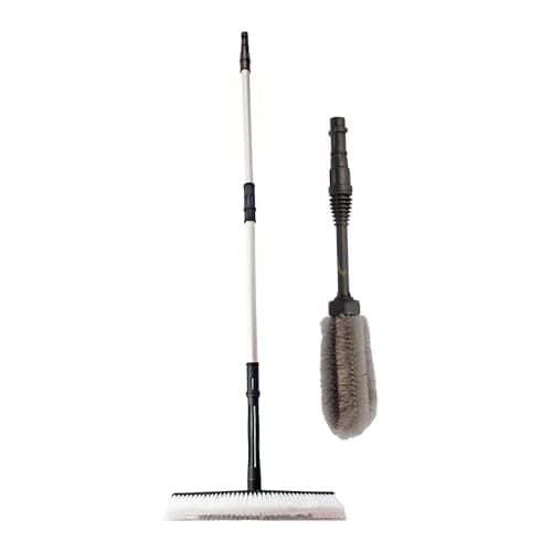 VMTC Power Scrubber Brush with 2 Extension Rods and Wheel Brush Kit High-Pressure Car Washer Accessories Compatible with Karchre K1–K7 Pressure Washers