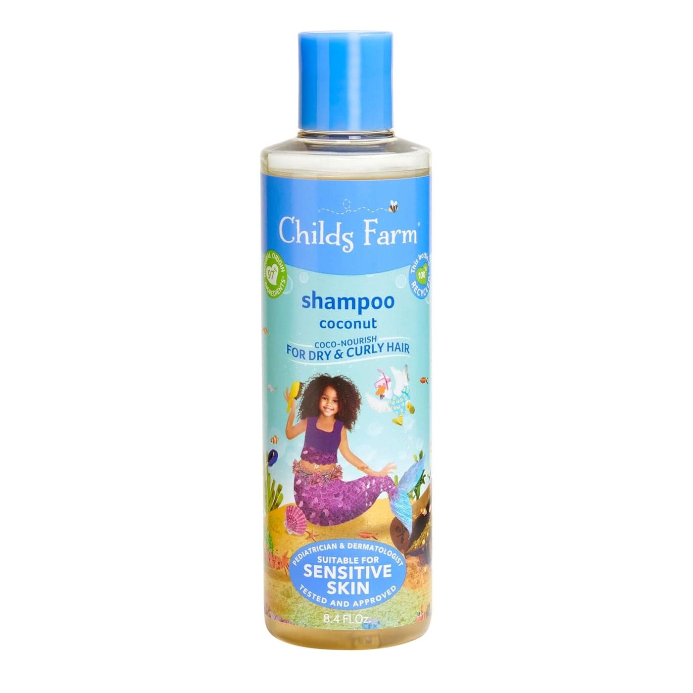 Childs Farm CocoNourish Shampoo contains natural corn and coconut cleansers to gently clean and nourish hair leaving curls defined 84 Fl Oz