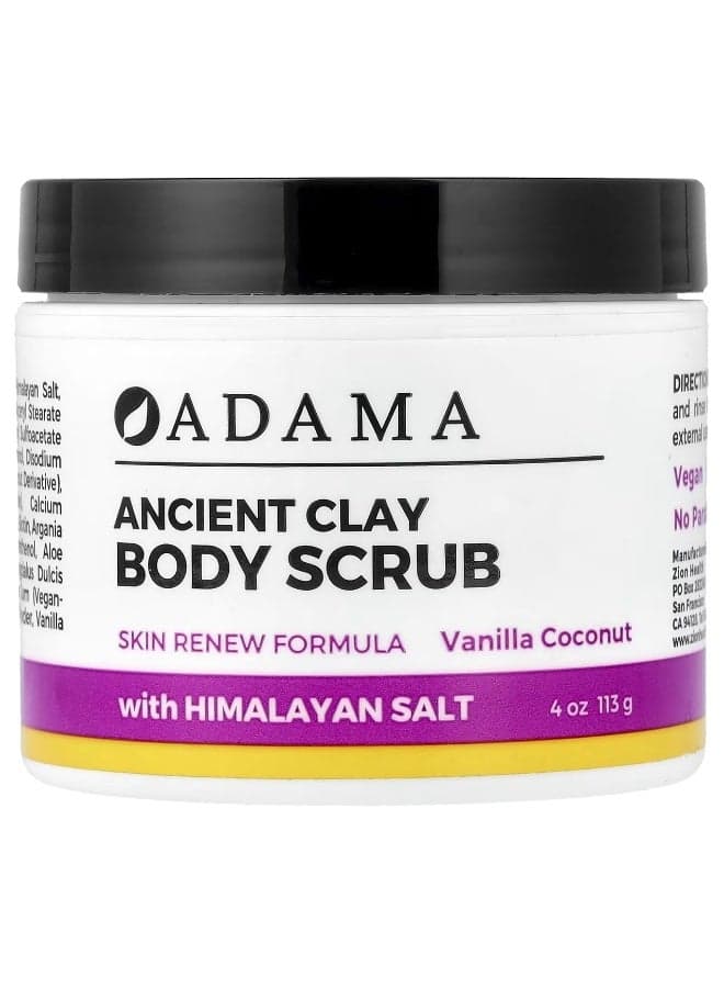 Zion Health, Adama, Ancient Clay Body Scrub, Vanilla Coconut, 4 oz (113 g)