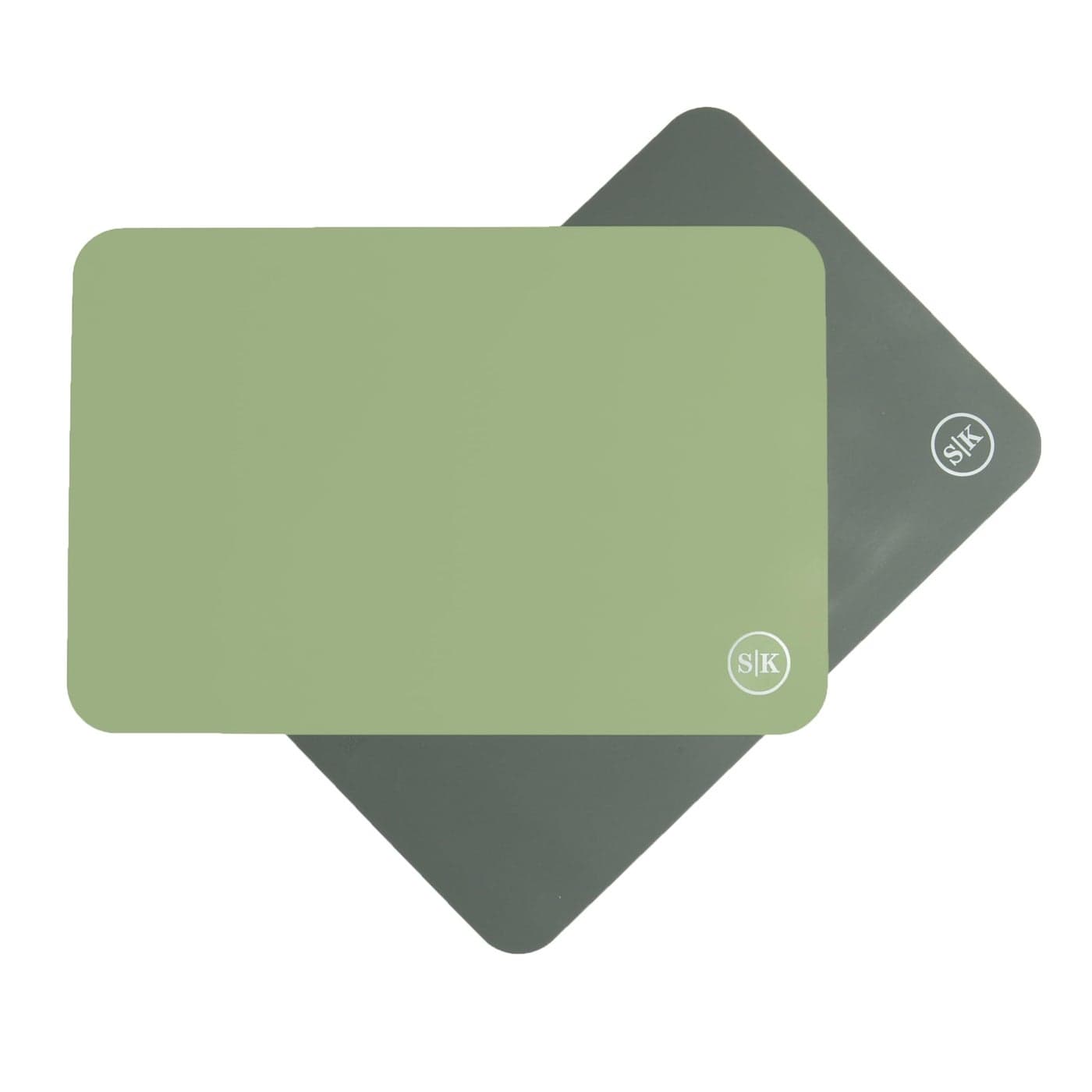 The Silicone Kitchen Silicone Oven Baking Mats Dishwasher Safe BPA Free Extra Thick Quarter Sheet 8 in by 1175 in Green and Gray