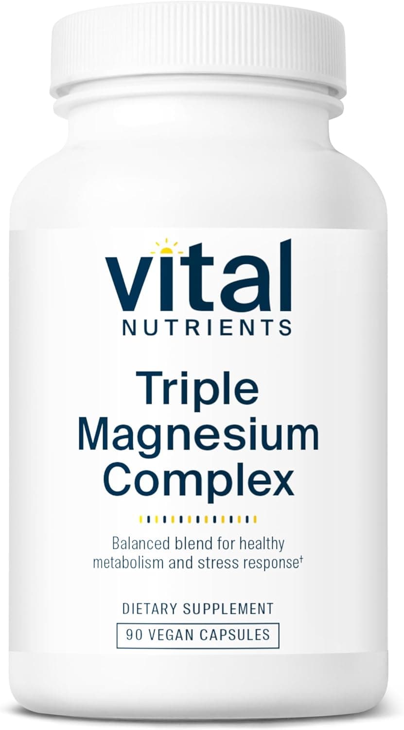 Vital Nutrients Triple Magnesium Complex Supplement Vegan Magnesium Glycinate Malate Oxide 250mg Easily Absorbed Magnesium Supplement for Stress Muscle Heart Bone Support 90 Capsules