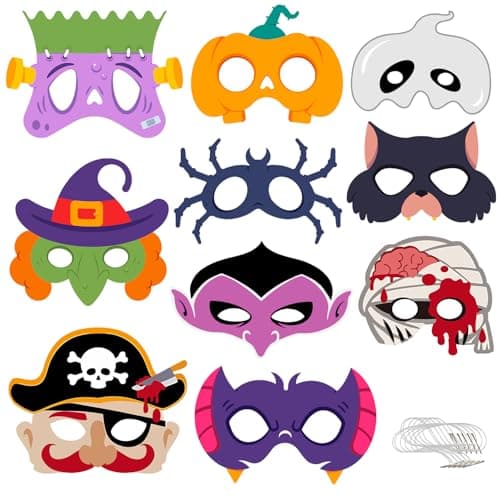 Party Propz Mask For Kids - 20 Pcs | Mask | hacker mask | Horror masks scary | Party accessories adults | costume for kids (Cardstock)