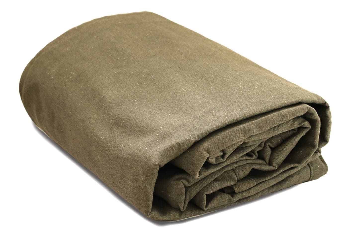 WHITEDUCK Canvas Tarp 18 oz Heavy Duty Waterproof UV Resistant Rustproof Grommets Industrial Commercial Use Cloth Tarp Cut Size 8x16 Finished Size 76 x156 Olive Drab