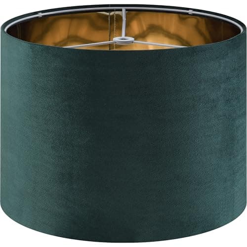 Green Velvet Lampshades Set of 1 Large Drum Lamp Shade 16 Top x 16 Bottom x 10 High Spider Modern Lamp Shade Ideal for Table Floor Lamps Lampshades Replacement By GOSO