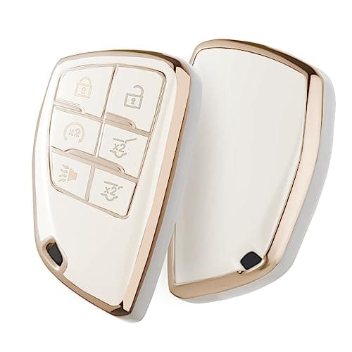 ELOHEI Key Fob Cover for Chevy, Premium Soft TPU Key Case for Chevrolet 2021 2022 2023 2024 2025 Suburban Tahoe GMC Yukon Key Shell