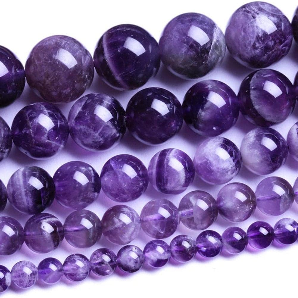 Natural Round Dream Amethyst Agate Loose Stone Beads Bulk for Jewelry Making 4MM 6MM 8MM 10MM12MM 6MM