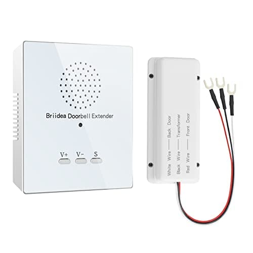 Briidea Doorbell Extender - Converts Wired Doorbell to Wireless, 21 Melodies, 500' Range, 105dB for Garage, Basement