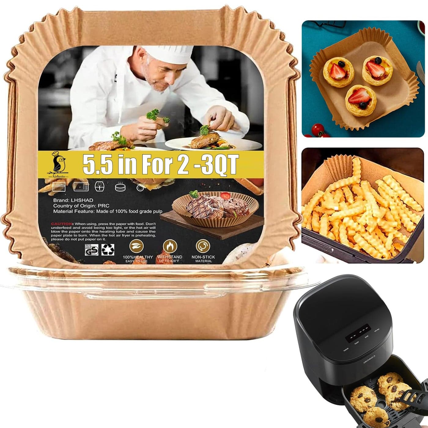 Small Air Fryer Liners Mini Air Fryer Liners 2 21 26 3qt Air Fryer Liners Air Fryer Liners Disposable 2 qt for Cosori Mini Air Fryer Instant Vortex Mini Chefman TurboFry DASH TastiCrisp