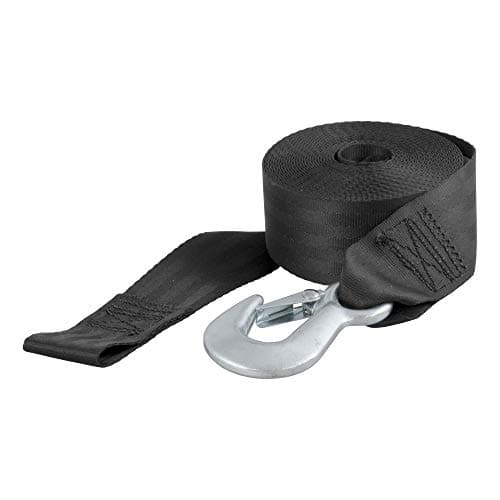 CURT 29007 2-Inch x 20-Foot Nylon Winch Strap with Hook, 4,000 lbs