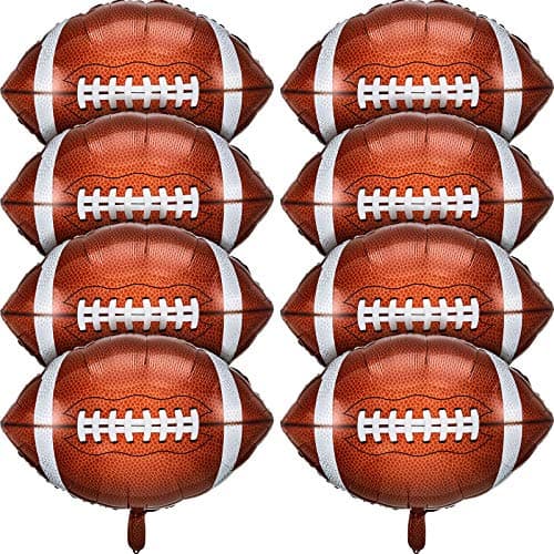 Skylety Football Balloons Football Rugby Shaped Aluminum Foil Balloons for Sport Themed Rugby Birthday Party Decor 26 Inch8 Pieces
