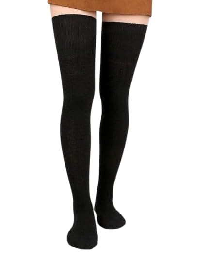 VAMDHAN ENTERPRISE Wool Warm Thigh High Socks Knitted Thick Thermal Woolen Socks for Women Winter Wear Knee Length Knee (Multi Colours)