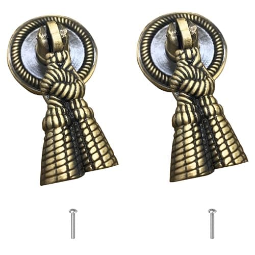 VOLO Brass Antique Cabinet Knob Pull Handle (Jn-120, Pack of 2 Pcs, Gold Finish)